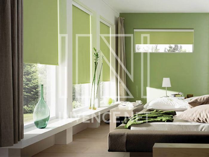 zelené textilní rolety do oken